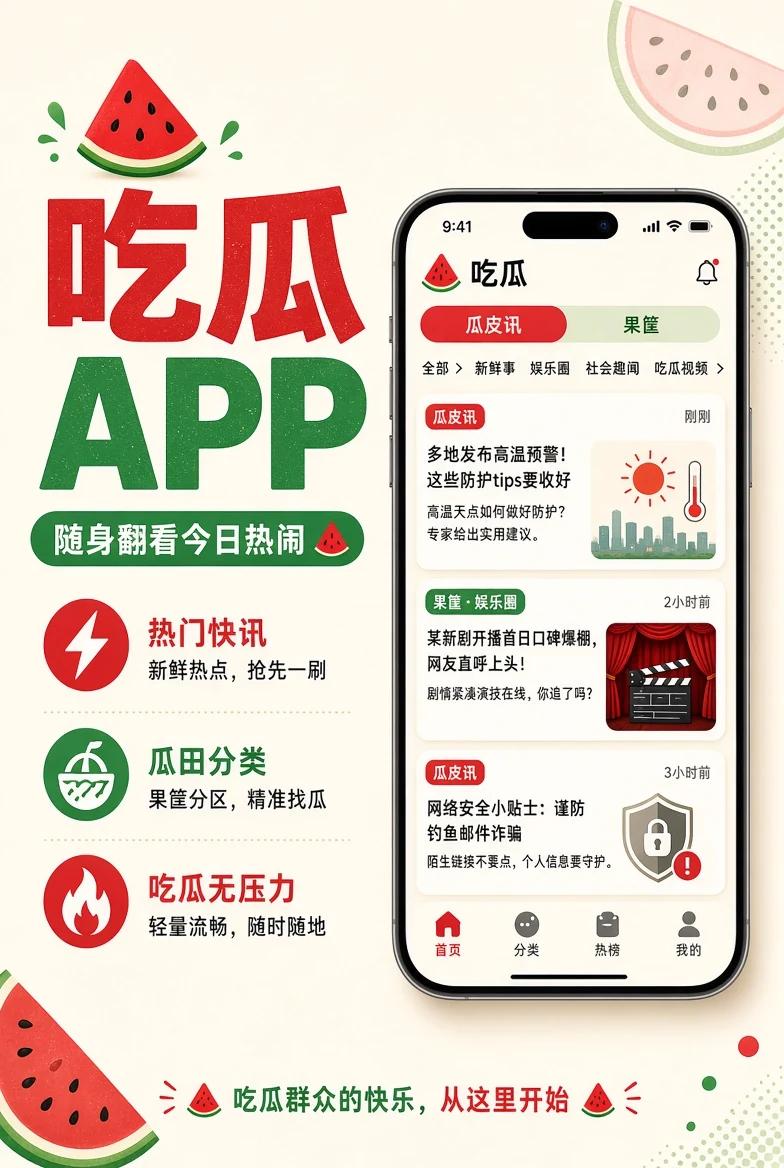 吃瓜APP移动浏览示意